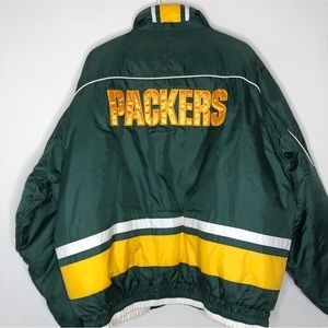 NFL G-lll Green Bay Packers Logo Athletic Puffer Winter Coat Jacket Large